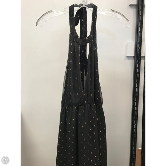 Dress Casual Midi By Cmc In Black & Gold, Size: L