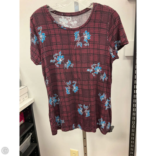 Top Short Sleeve By Apt 9 In Maroon, Size: M