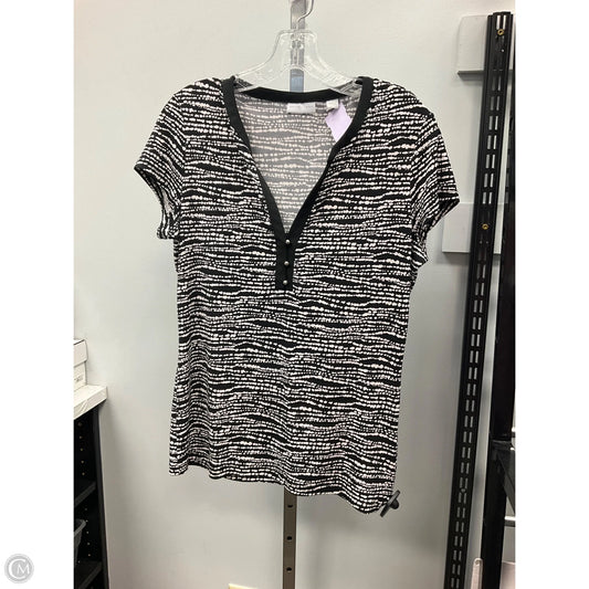 Top Short Sleeve By New York And Co In Black & White, Size: M