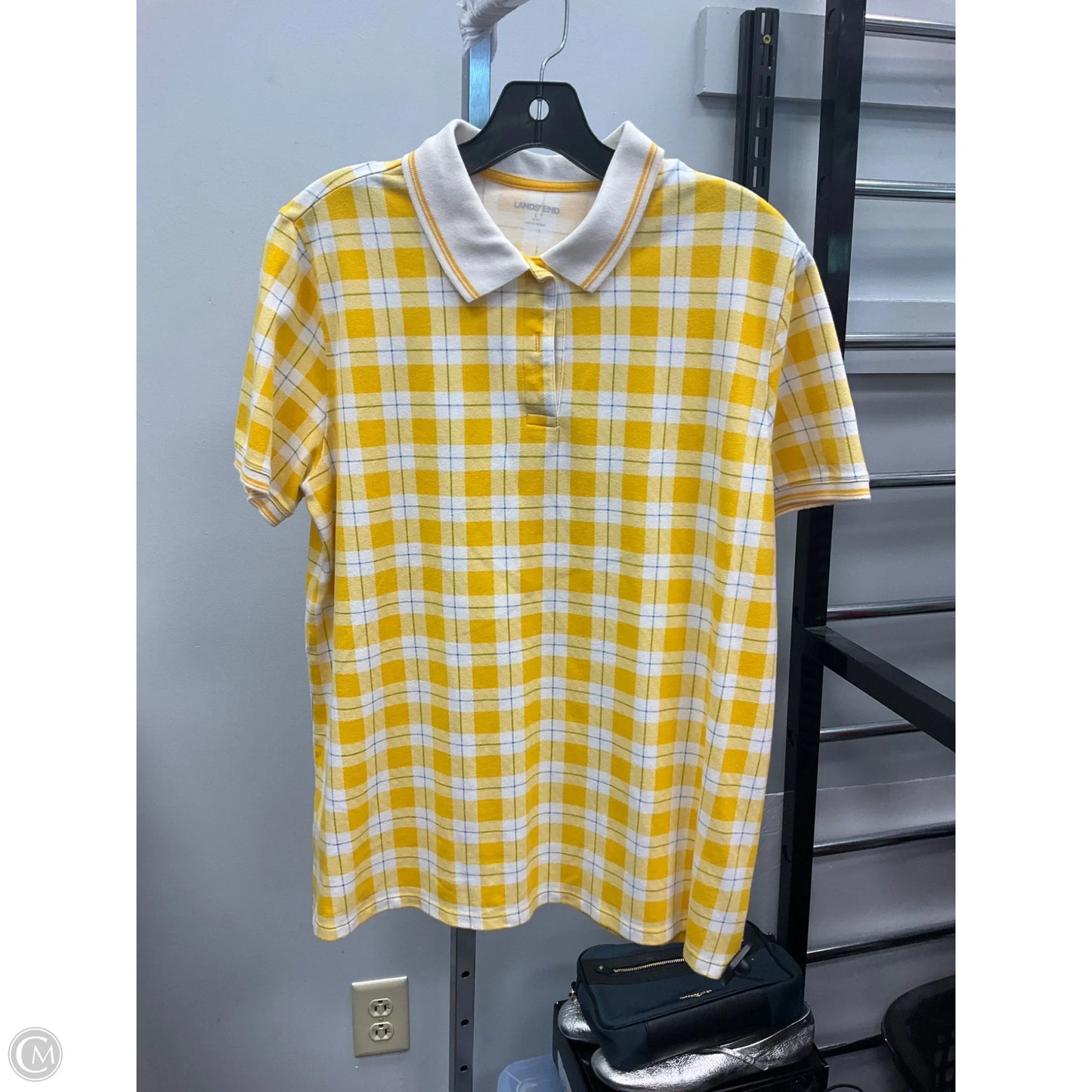 Top Short Sleeve By Lands End In Yellow, Size: L