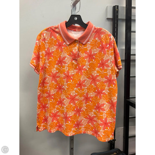 Top Short Sleeve By Lands End In Orange, Size: L