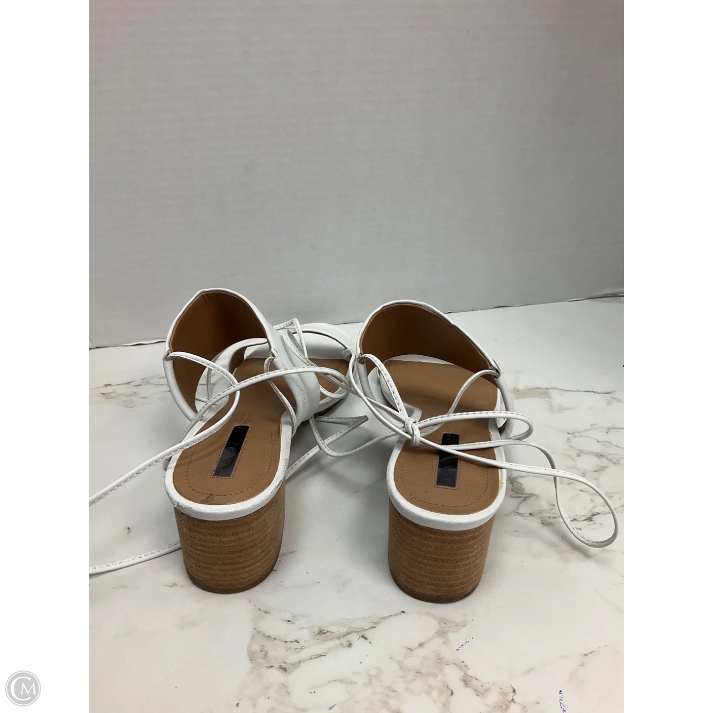 Sandals Heels Block By Tahari In White, Size: 8
