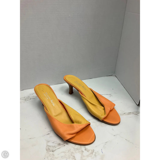 Sandals Heels Kitten By Cmc In Orange & Yellow, Size: 8