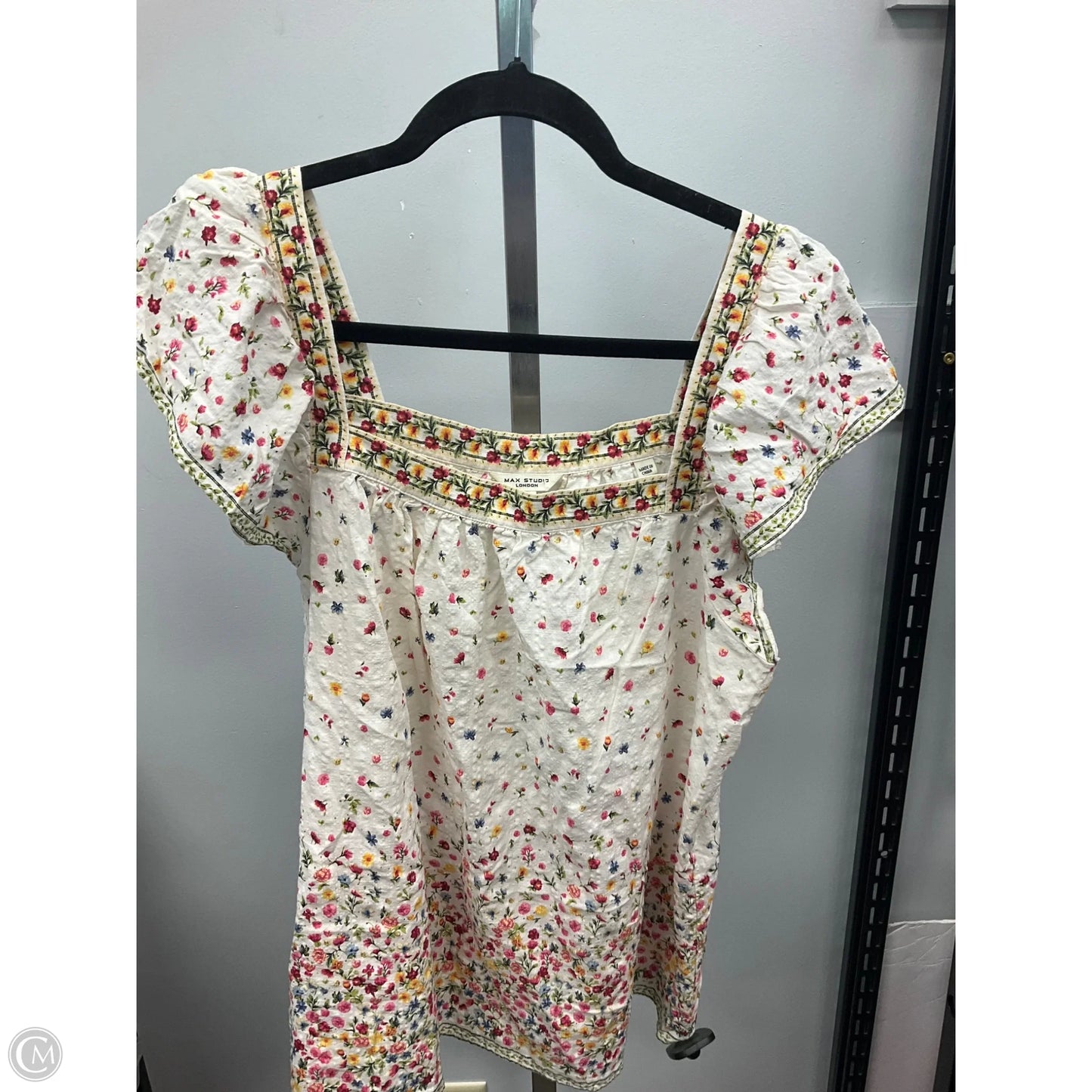 Top Short Sleeve By Max Studio In Floral Print, Size: Xl