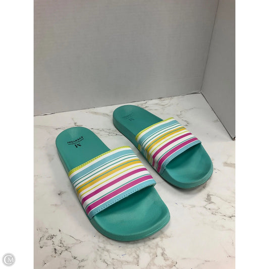 Sandals Flats By Clothes Mentor In Aqua, Size: 9