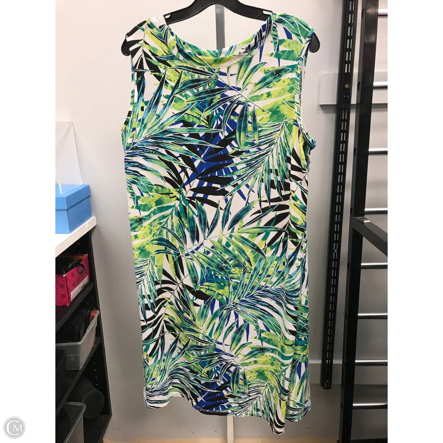 Dress Casual Short By Apt 9 In Blue & Green, Size: Xxl