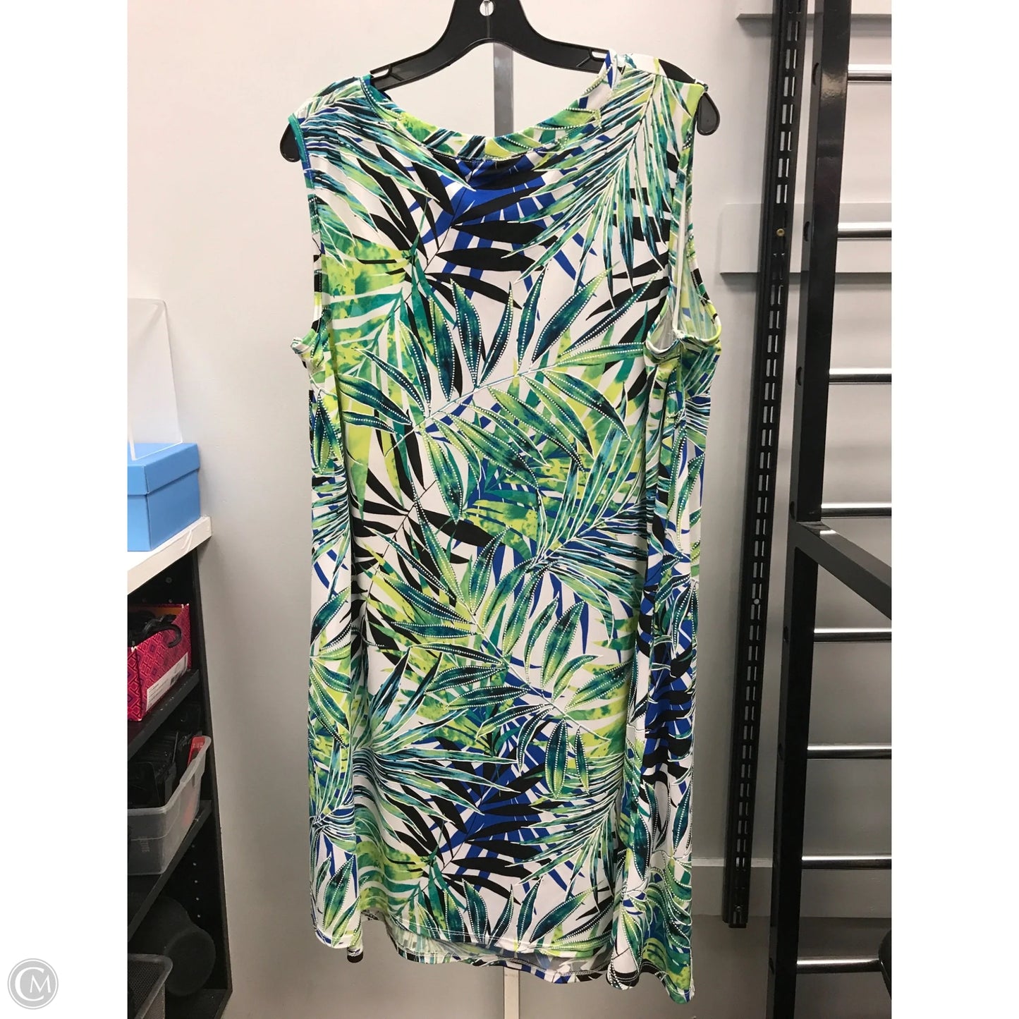 Dress Casual Short By Apt 9 In Blue & Green, Size: Xxl