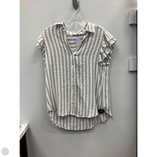 Top Short Sleeve By Jane And Delancey In Grey & White, Size: S