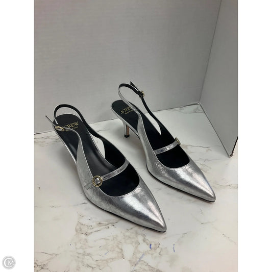 Sandals Heels Kitten By J. Crew In Silver, Size: 7.5