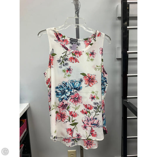 Top Sleeveless By Van Heusen In Floral Print, Size: L