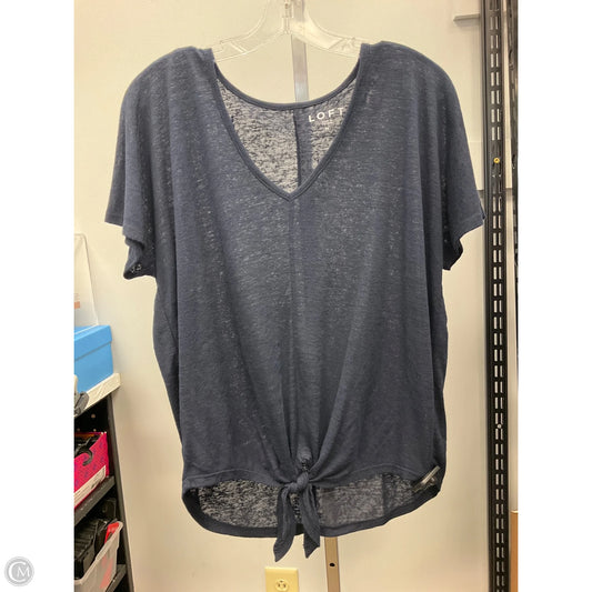 Top Short Sleeve By Loft In Navy, Size: M