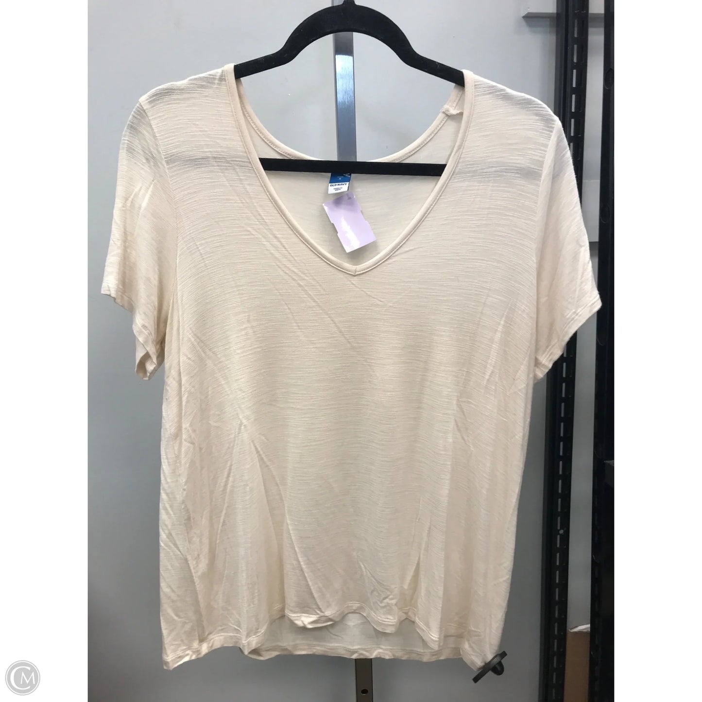 Top Short Sleeve Basic By Old Navy In Cream, Size: M
