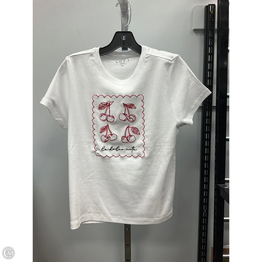 Top Short Sleeve By Loft In White, Size: Xl