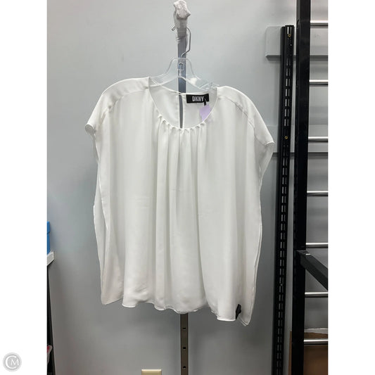 Top Short Sleeve By Dkny In White, Size: Xl