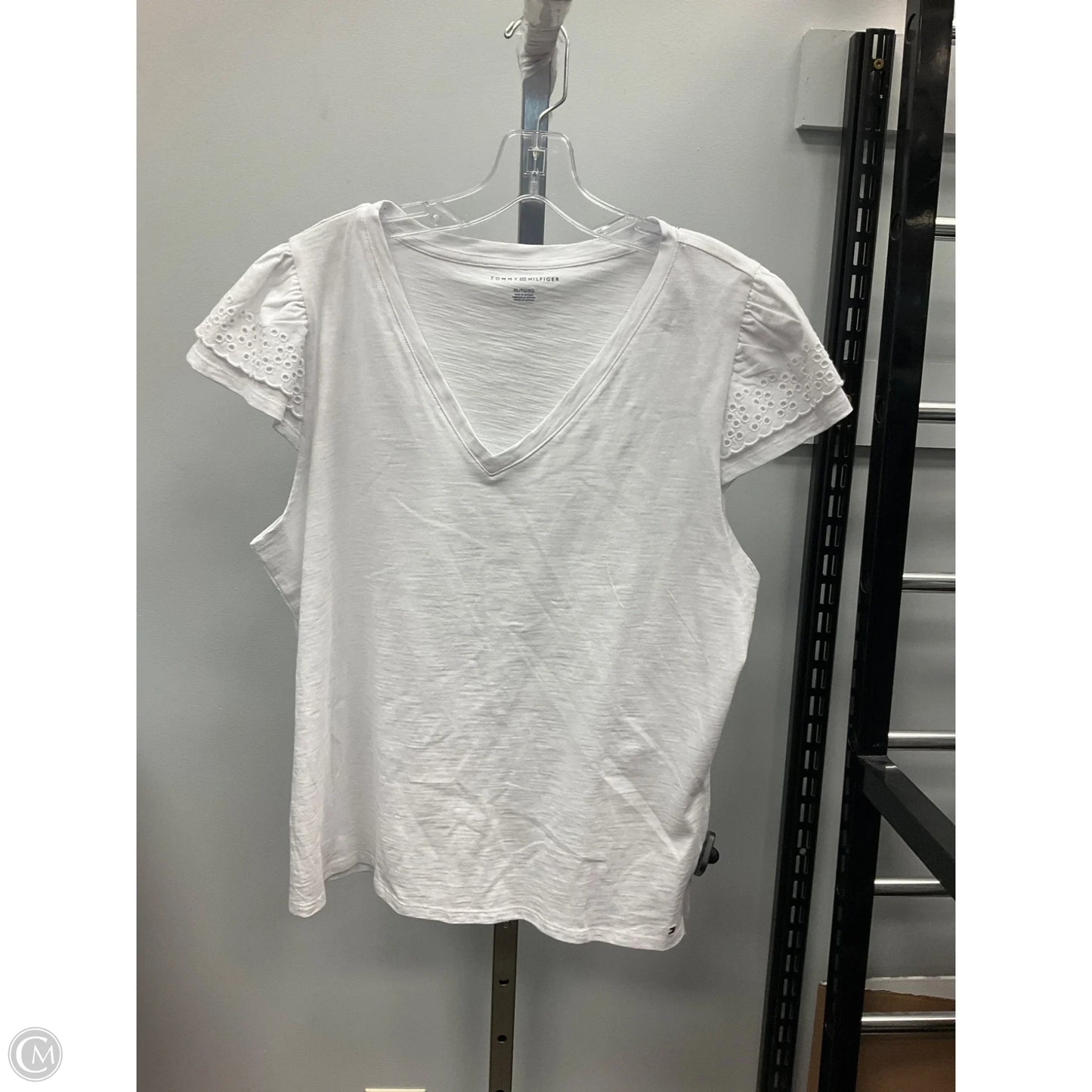 Top Short Sleeve By Tommy Hilfiger In White, Size: Xl
