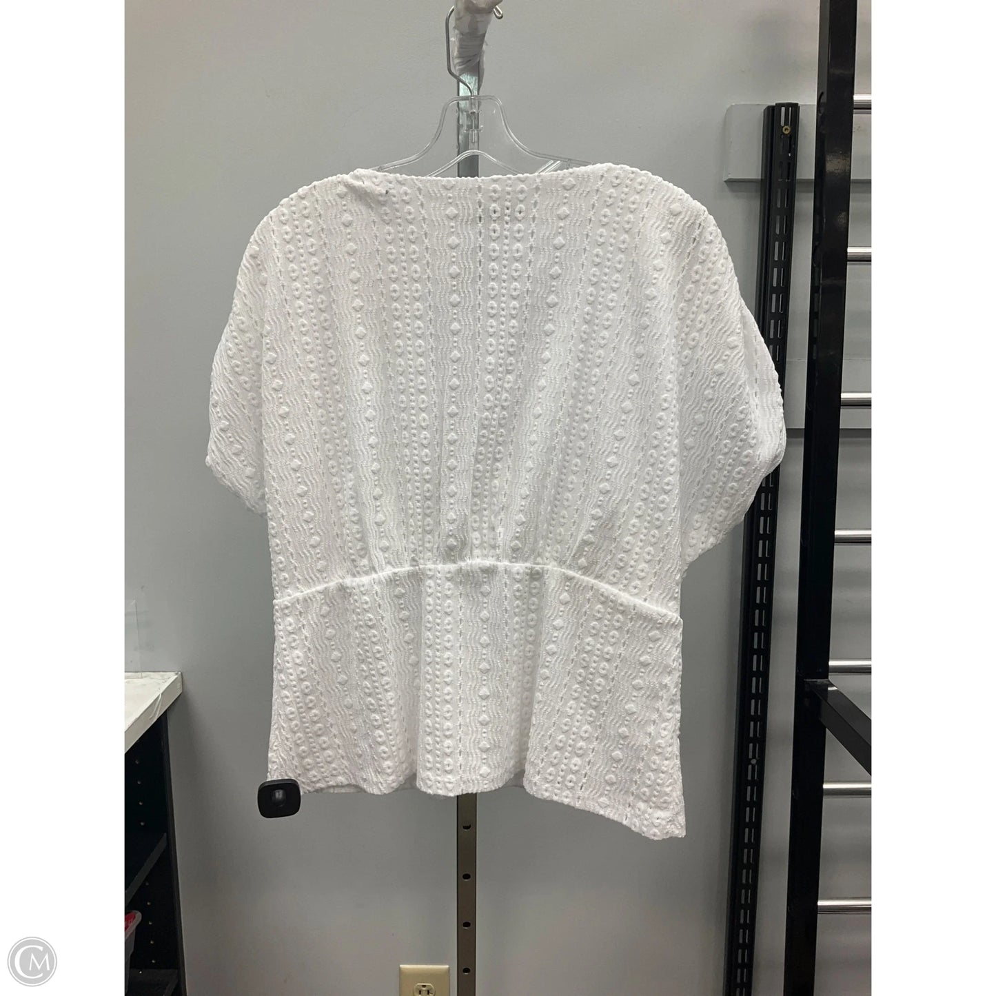 Top Short Sleeve By Loft In White, Size: L