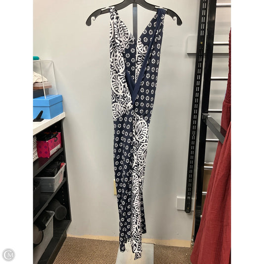 Dress Casual Midi By Ann Taylor In Blue & White, Size: 14