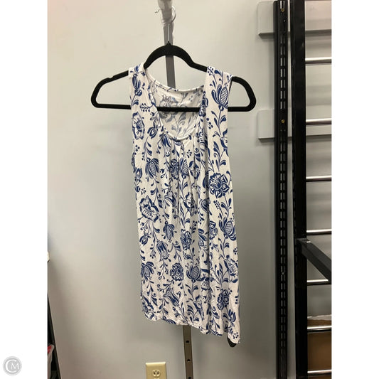 Top Sleeveless By Croft And Barrow In Blue & White, Size: Xl
