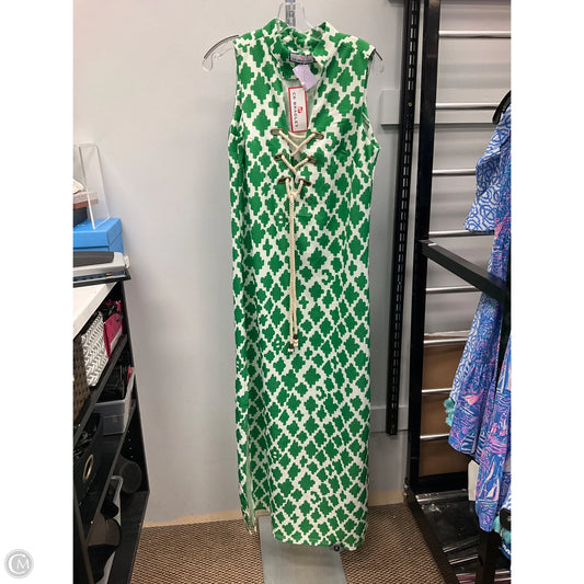 Dress Casual Maxi By CK Bradley In Green & White, Size: M