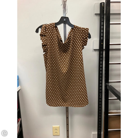 Top Sleeveless By Monteau In Polkadot Pattern, Size: Xl