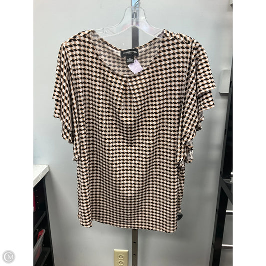 Top Short Sleeve By Liz Claiborne In Black & Cream, Size: Xl