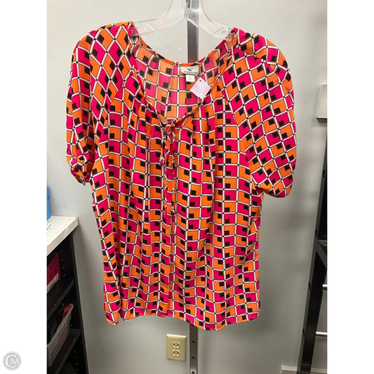 Top Short Sleeve By Worthington In Orange & Pink, Size: Xl