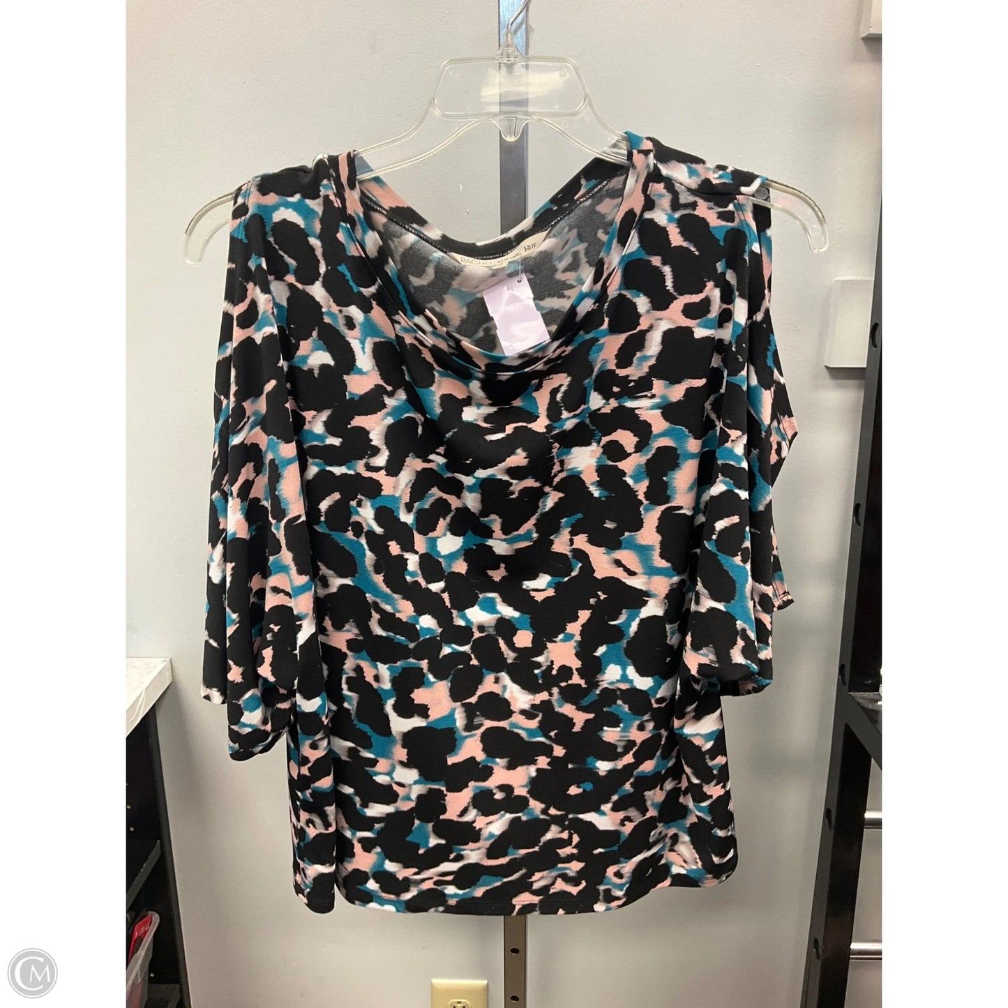 Top Short Sleeve By Rachel Roy In Black & Pink, Size: Xl