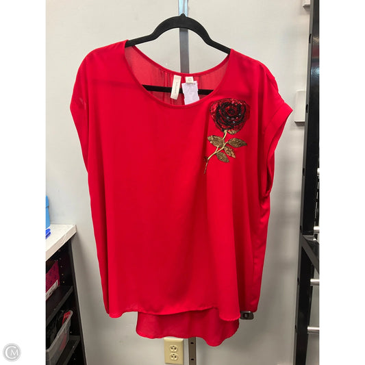 Top Short Sleeve By Tacera In Red, Size: Xl