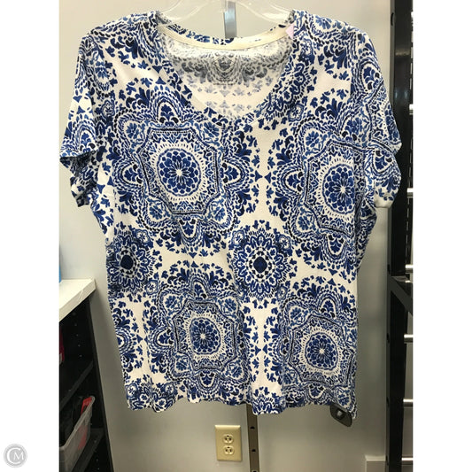 Top Short Sleeve By St Johns Bay In Blue & White, Size: Xl