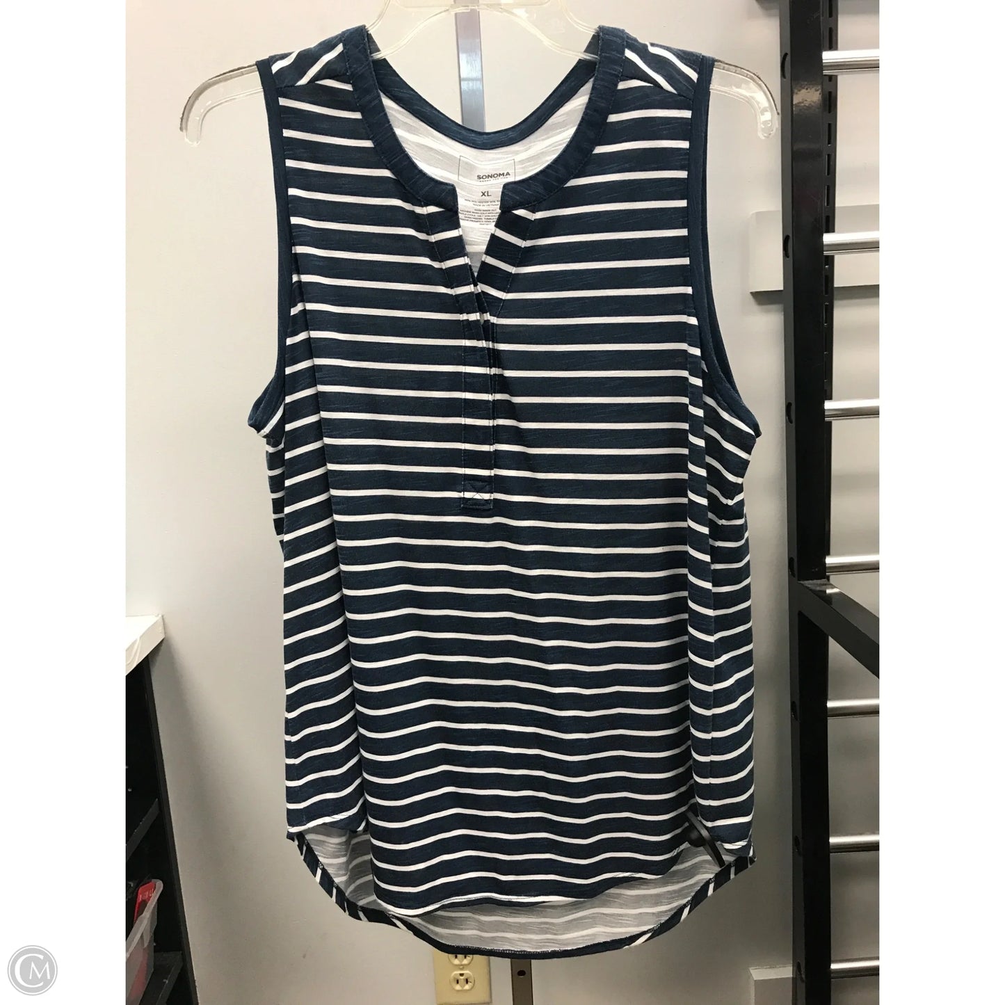 Top Sleeveless By Sonoma In Striped Pattern, Size: Xl