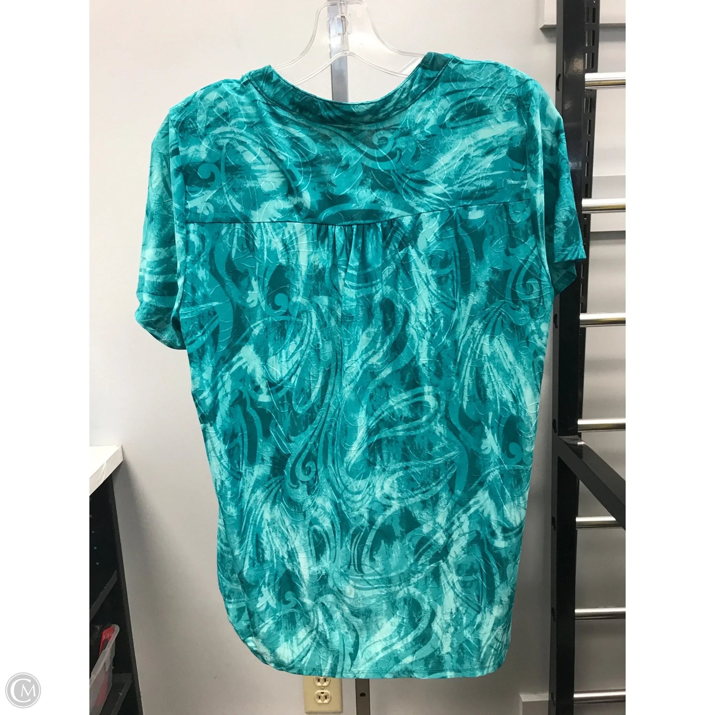Top Short Sleeve By Ny Collection In Teal, Size: L