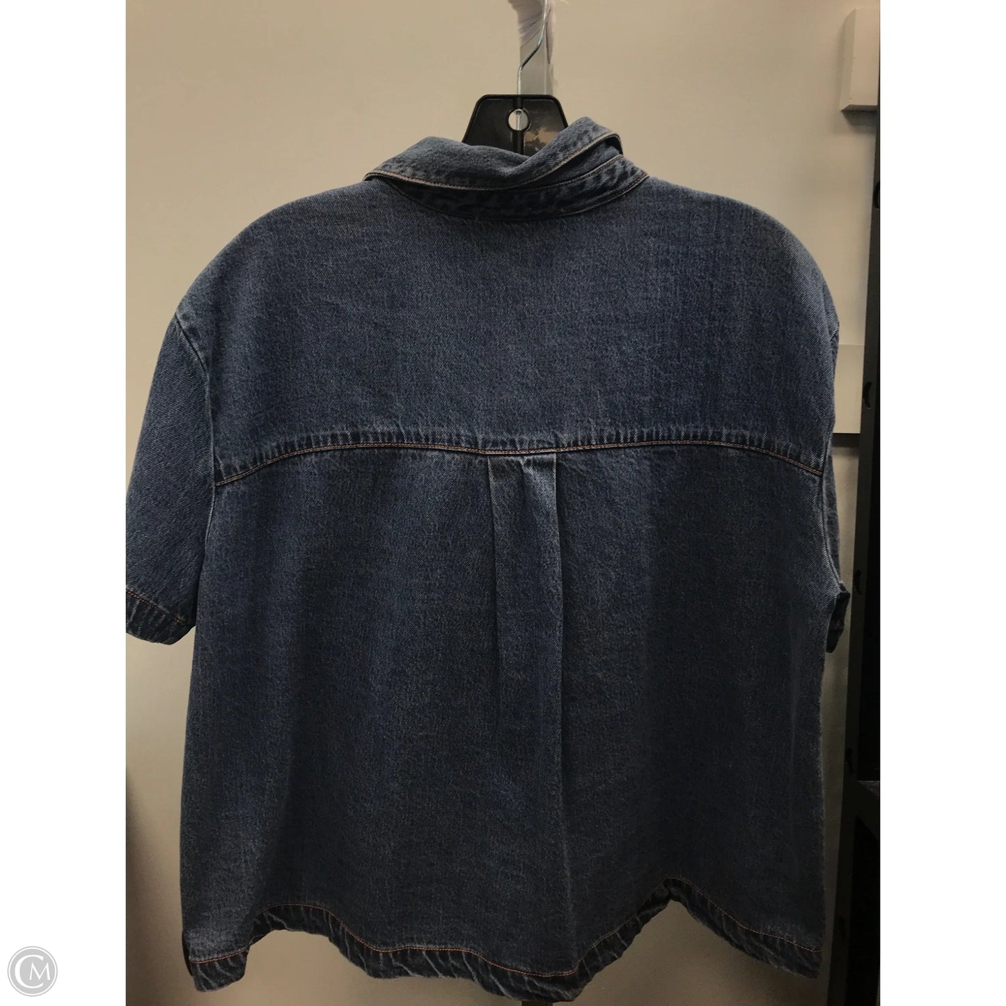 Top Short Sleeve By Jane And Delancey In Blue Denim, Size: M