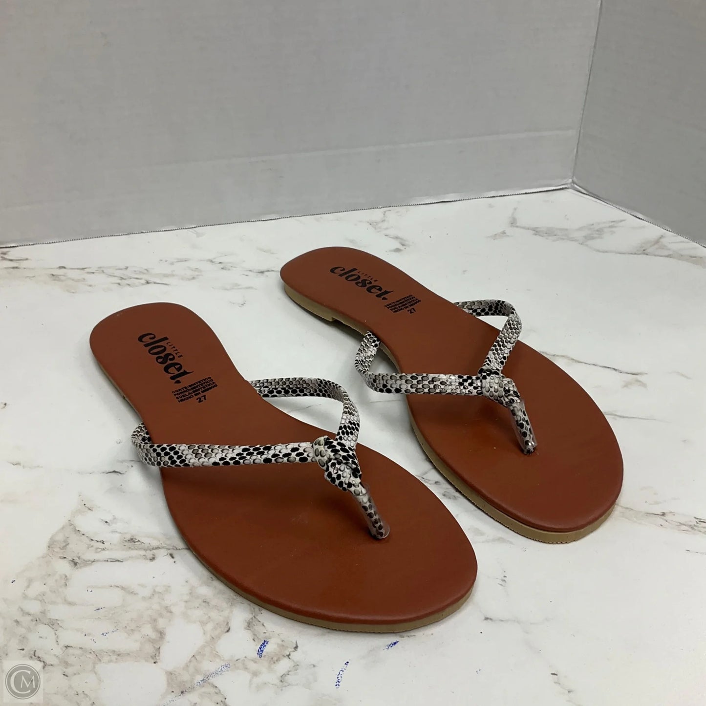 Sandals Flip Flops By Cmc In Snakeskin Print, Size: 9.5