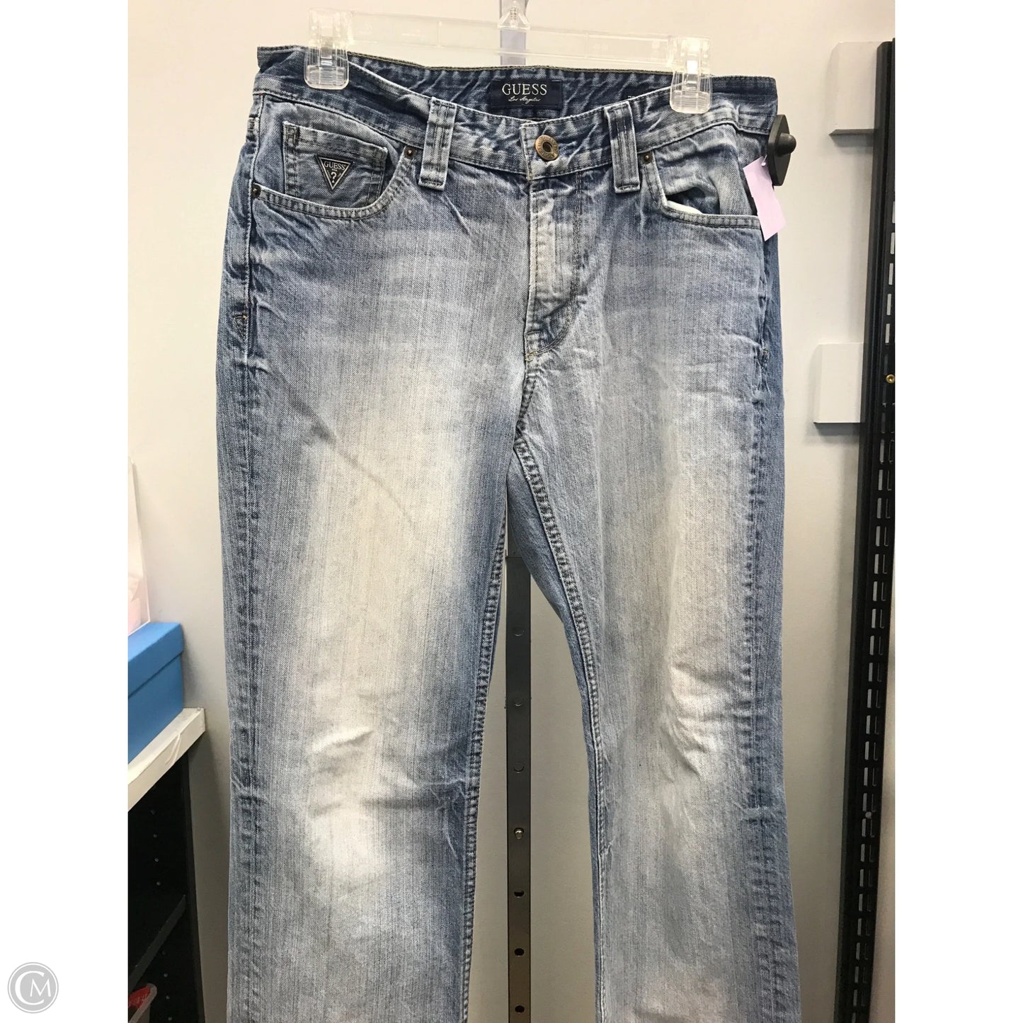 Jeans Straight By Guess In Blue Denim, Size: 12