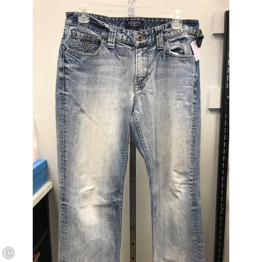 Jeans Straight By Guess In Blue Denim, Size: 12