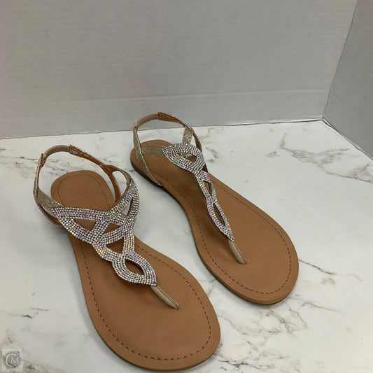 Sandals Flats By Material Girl In Beige, Size: 8