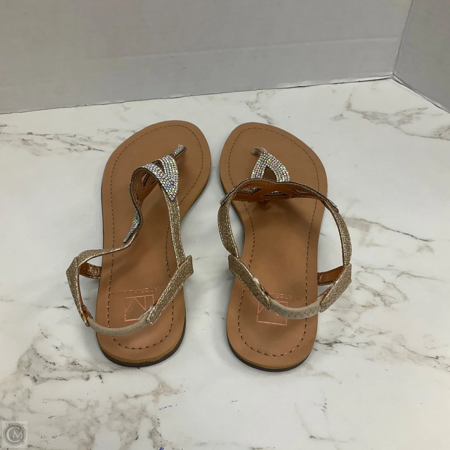 Sandals Flats By Material Girl In Beige, Size: 8