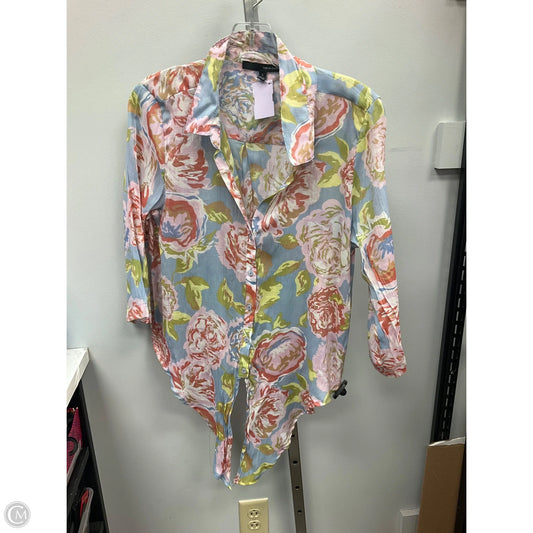 Top 3/4 Sleeve By Harve Bernard In Floral Print, Size: L