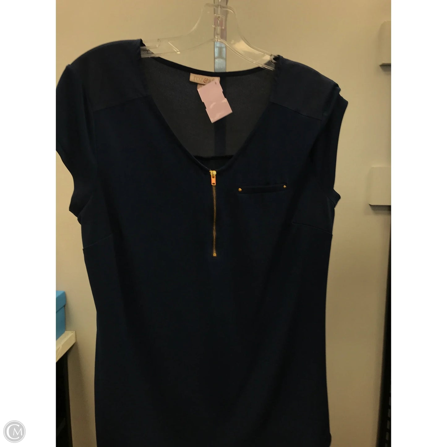 Top Short Sleeve By Roz And Ali In Navy, Size: M