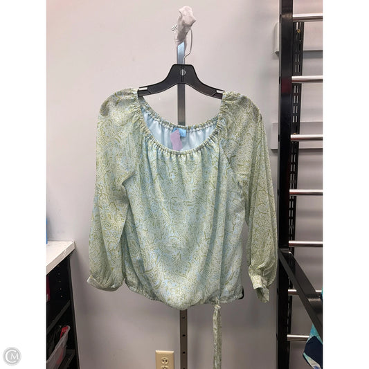 Top Long Sleeve By Cece In Green, Size: S