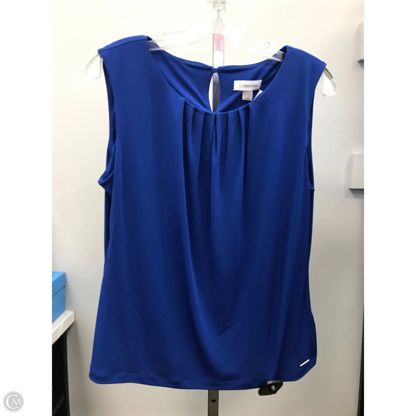 Top Sleeveless By Calvin Klein In Blue, Size: M