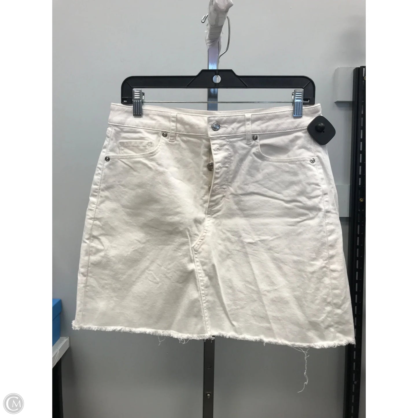 Skirt Mini & Short By Loft In White Denim, Size: 4