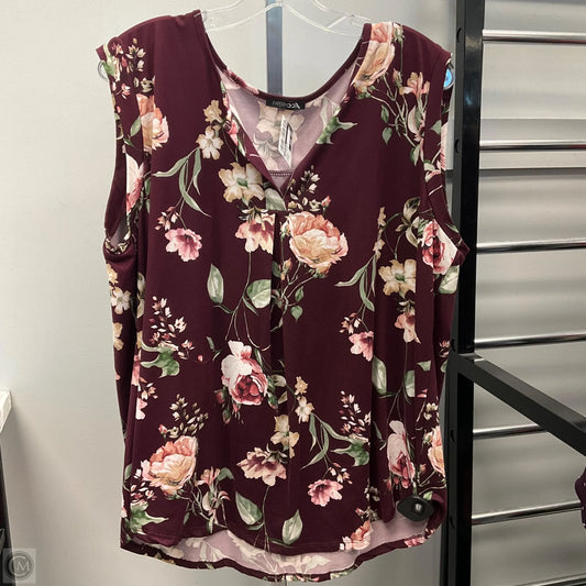 Top Sleeveless By Papermoon In Floral Print, Size: 2x