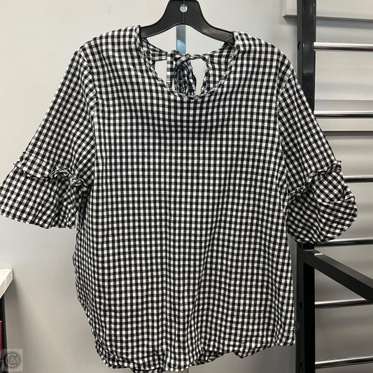Top Short Sleeve By Cmc In Checkered Pattern, Size: Xl