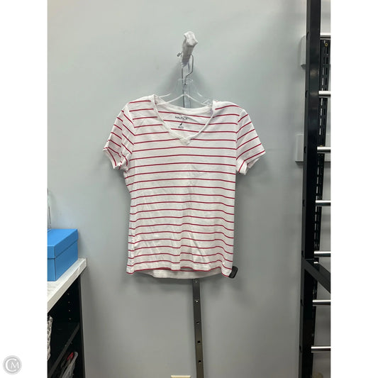 Top Short Sleeve By Nautica In Striped Pattern, Size: L