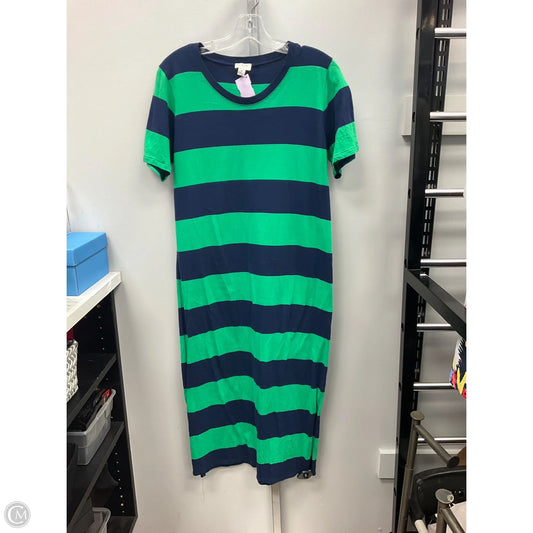 Dress Casual Midi By J. Crew In Blue & Green, Size: M