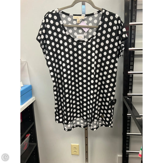 Top Short Sleeve By Michael By Michael Kors In Polkadot Pattern, Size: L