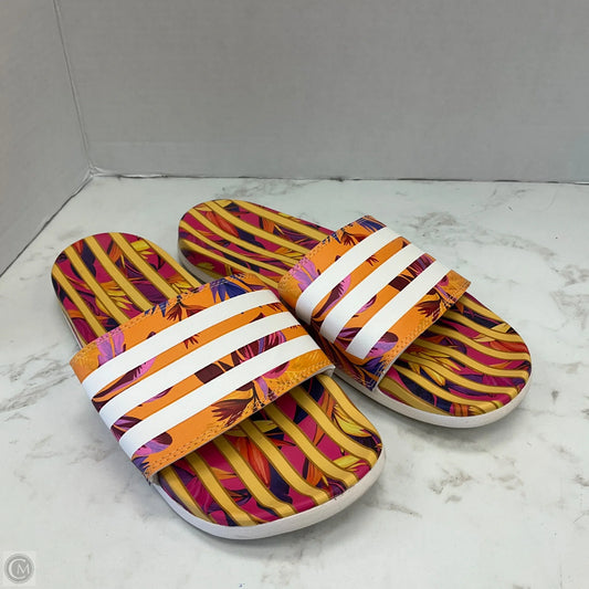 Sandals Flats By Adidas In Multi-colored, Size: 7