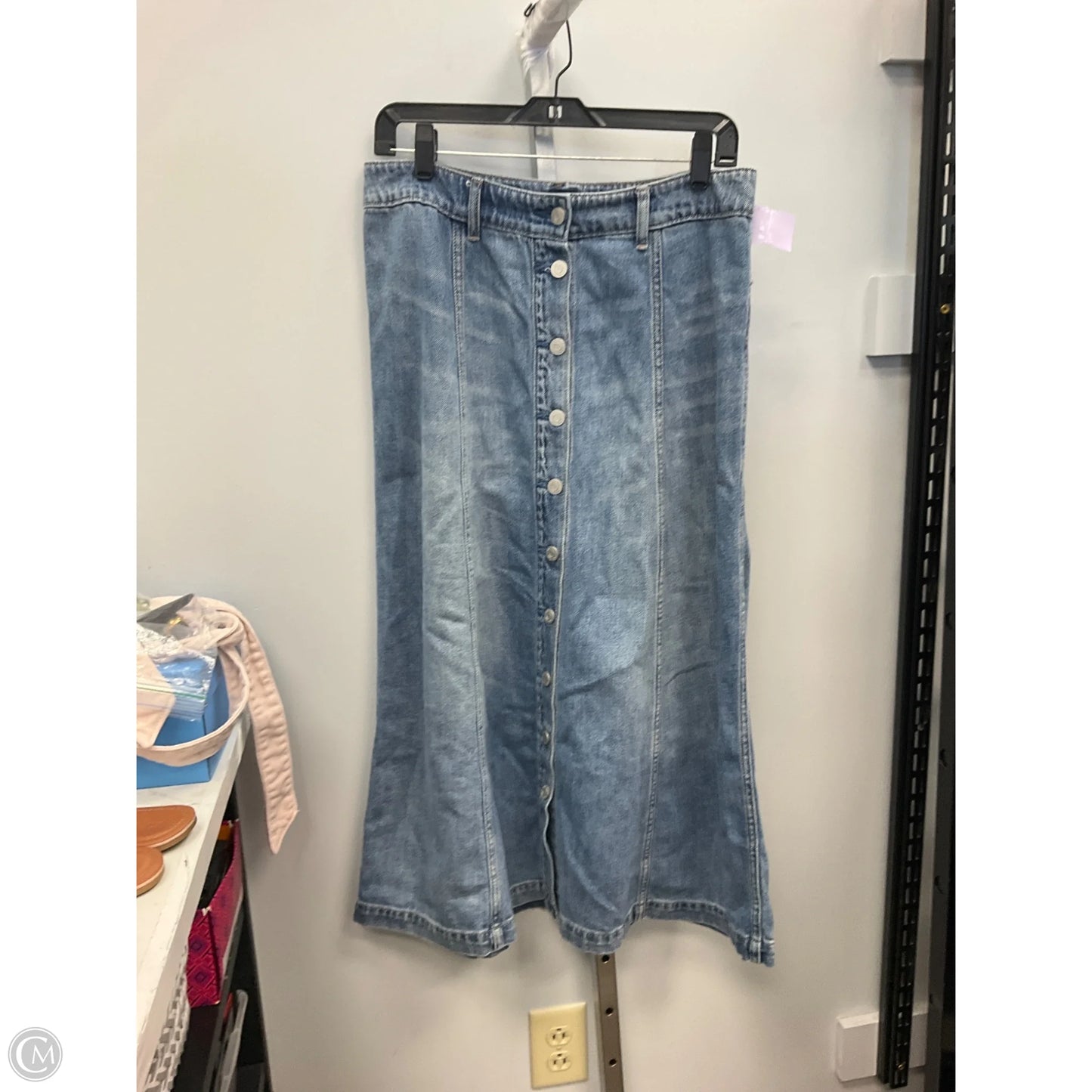 Skirt Midi By Gap In Blue Denim, Size: 10