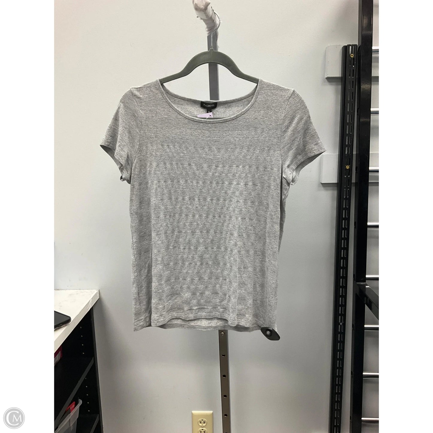 Top Short Sleeve By Talbots In Grey, Size: M